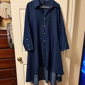 Elegant Denim High-Low Dress